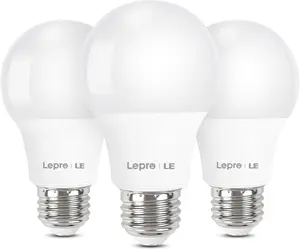 Lepro LED Light Bulbs 60 Watt Equivalent, 9W 800 Lumens Non-Dimmable, Daylight White 5000K, A19 E26 Standard Medium Base, 10000 Hour Lifetime