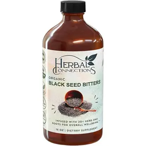 Herbal Connections Organic Black Seed Bitters with Maca & Honey - 20+ Herbs & Roots - Vegan Gluten-Free 16 oz Healthcare Natural