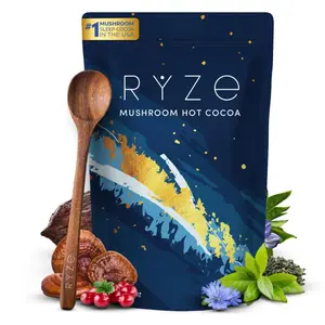 Mushroom Hot Cocoa Melatonin Sleep Supplement, Keto Cocoa Powder With Reishi Mushroom For Sleep, Melatonin, Glycine, Cacao, L-Theanine, Chicory to Help Fall Asleep and Stay Asleep, 20 servings