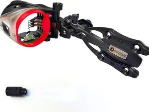 Hunting Archery Bow Sight - 5 Pin Fiber Optic 0.019”, Interchangeable Red/Green Light, Universal Compound Bow Compatible