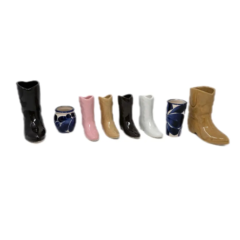Ceramic Boot-Shaped Tequila Shot Glasses
