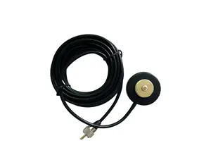 NMO Magnetic Antenna Mount with PL259 Connector, 5m/16.4ft Cable, 5cm No-Drill Magnetic Base for Vehicle Mobile Radio Antenna Installation