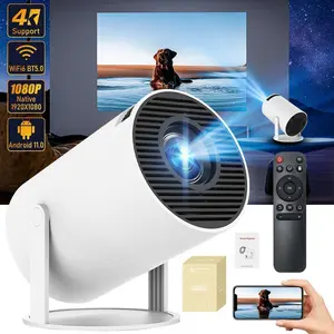 Portable Projector, Auto Keystone Correction Mini Projector, 4K/ 200 ANSI Smart Projector with 2.4/5G WiFi, BT 5.0, 130 Inch Screen, 180 Degree Flip, Round Design,for Valentine’s Day Gift