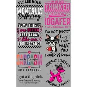 PLEASE HOLD I'M MENTALLY BUFFERING (1) PREMADE GANGSHEET - 22X36 DTF TRANSFERS - DIRECT TO FILM