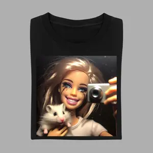 Barbie Selfie T-Shirt, Sad Girl Aesthetic Meme Tee, Funny Emotional Barbie Outfit, Viral TikTok Trend, Retro 90s Graphic Unisex Casual Wear	