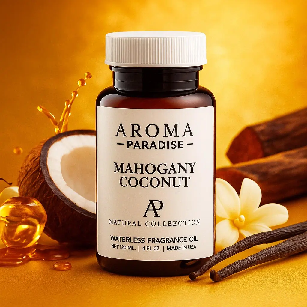 Mahogany Coconut Waterless Fragrance Oil – Creamy Coconut, Coconut Milk & Mahogany – For Cold-Air Diffusers