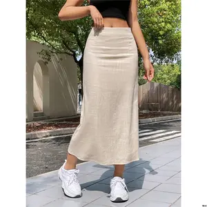 Long skirt light blended linen summer EZwear tiktok