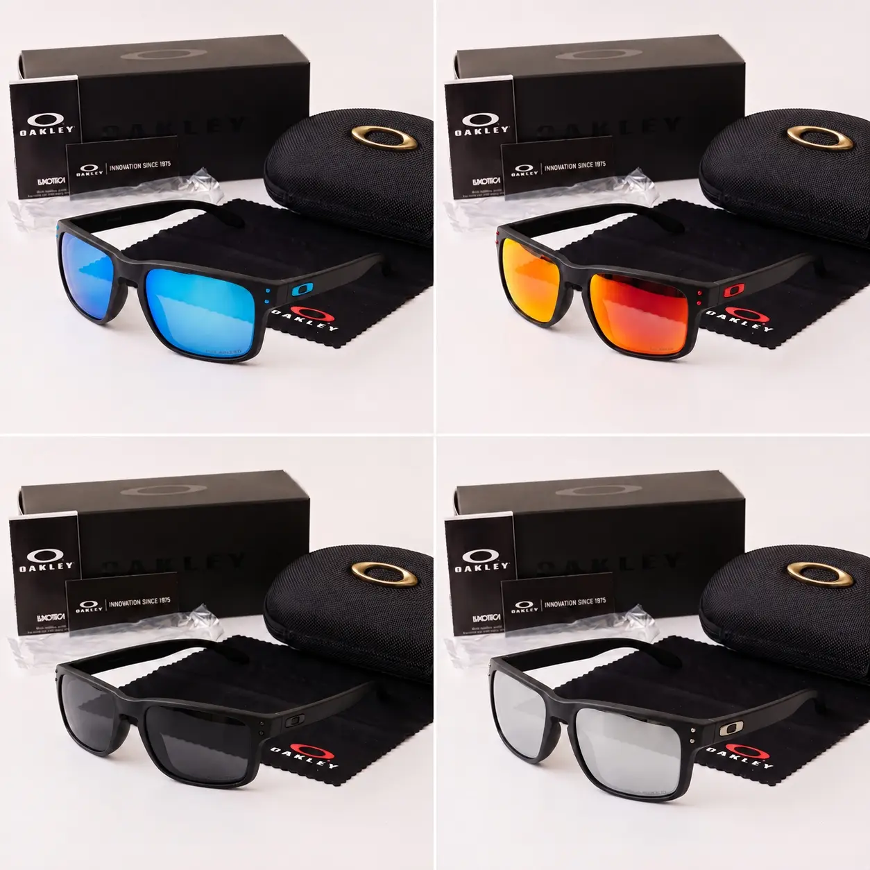 Oakley Holbrook Polarized Sunglasses UV400 for Men & Women, Lightweight Square Frame for Driving, Fishing & Outdoor Sports
