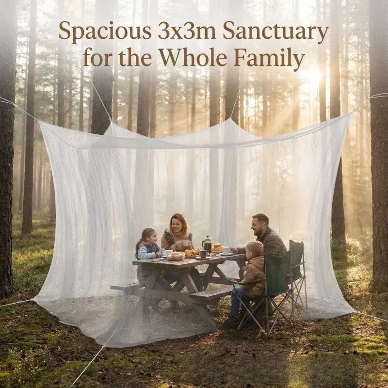 Extra Large Outdoor Mosquito Netting for Courtyard, Balcony, Single Door Mosquito Screen, Garden Pavilion Tent Insect Protection Curtain