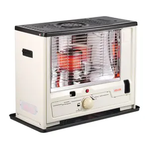 10000 BTU Indoor and Outdoor Kerosene Heater, Portable Air Heater with Auto Shut-Off, Adjustable Flame and Anti-Tip Function, Suitable for Home, Garage, Basement, Camping, Studio, and Emergency Situations, Light White and Black