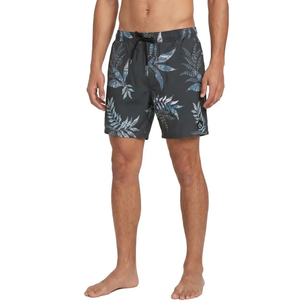 Volcom Men's 17-in Elastic Waistband Swim Trunks - 4-Way Stretch, Quick Dry, Enzyme Wash, Soft, Broken-In Feel, Side Hand Pockets, Back Flap Patch Pocket, Street Wear Cover-Up Shorts for Surf Sessions Sports & Outdoor Surfwear