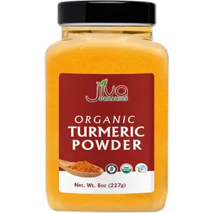 Jiva Organics Organic Turmeric Powder w/Curcumin 8oz Jar - 100% Raw, Natural, Pure, Non-GMO - Lab Tested & Reports Available