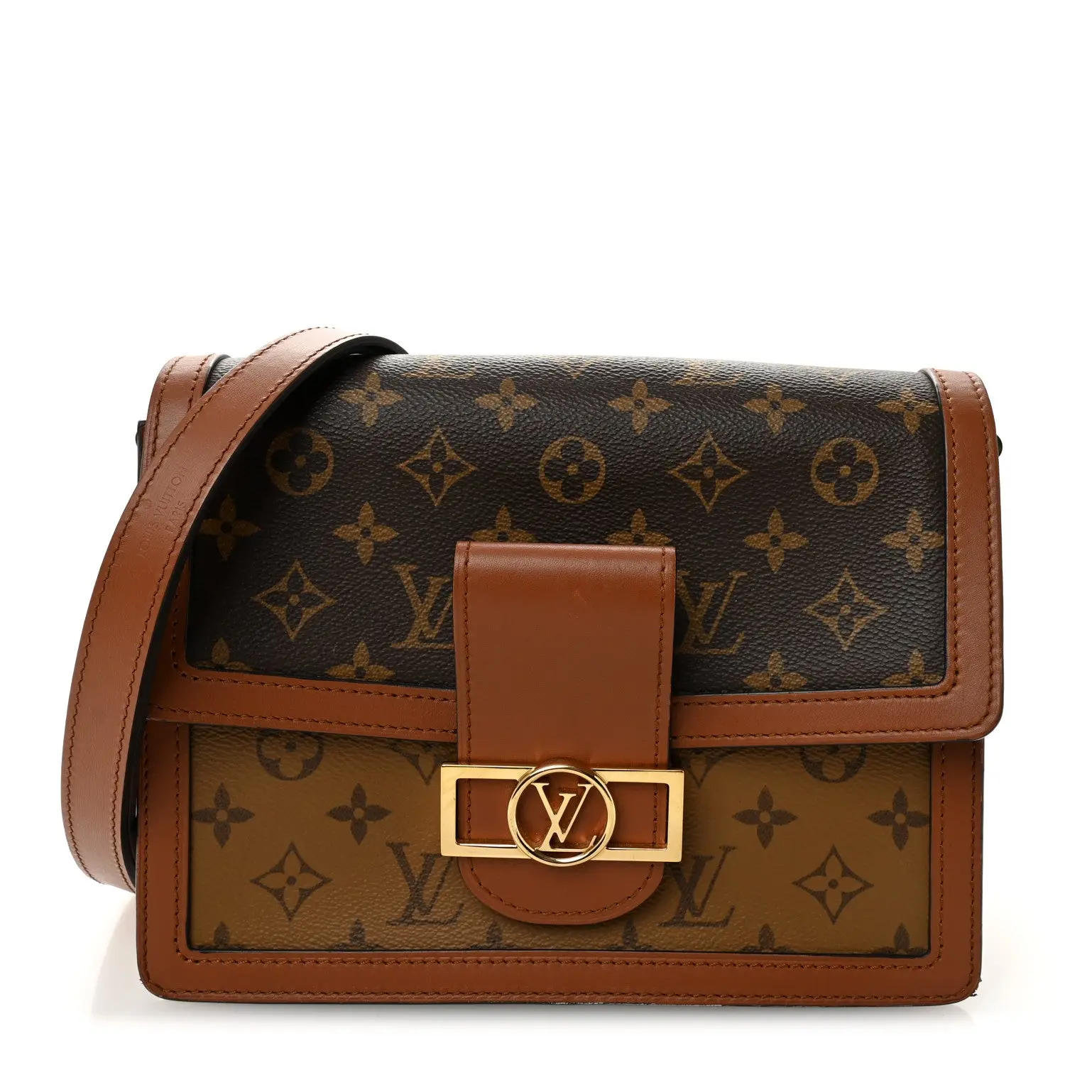 Pre-owned Louis Vuitton Monogram & Reverse Monogram Canvas Shoulder Bags Reverse Monogram Dauphine MM