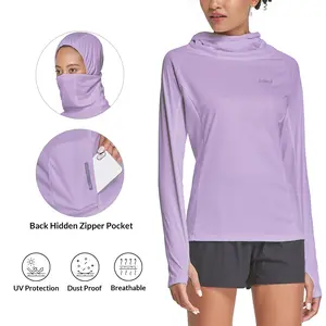 Baleaf 2025 Women's UPF 50+ Sun Protection Hoodie - Long Sleeve, Thumbholes, Quick Dry, Neck Gaiter, Face Mask, Lightweight Rash Guard for Fishing, Hiking, Quick Dry Feature