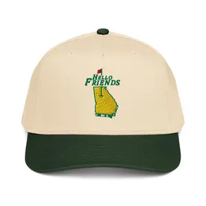 Masters Tournament Hello Friends Embroidered Hat, Otto 5 Panel Golf Cap, Augusta Inspired Vintage Style Hat, Golf Fan Streetwear Cap, Trending Masters Week Gift