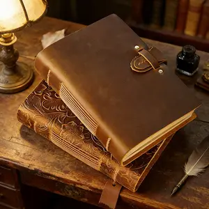 Premium Vintage Aesthetic Leather Journal Notebook, Handmade Craftsmanship, Retro Letter Diary Style, Storytelling Theme Design, Leather Material, Perfect for Writing, Handmade Travel Journal