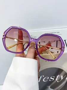 New Irregular Large Frame Fashion Glasses, Candy Color Classic Versatile, Unisex Daily Simple Style Decorative Eyewear, Trendy Shades