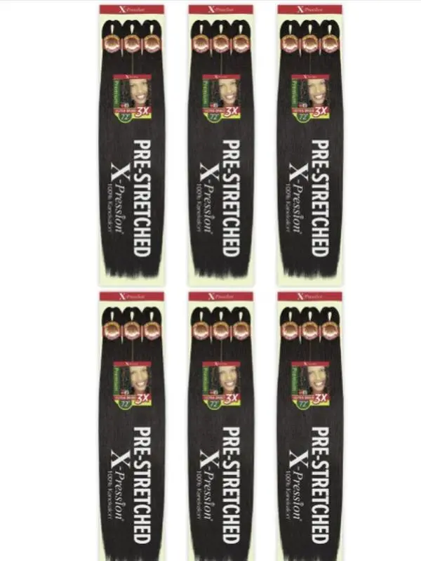 X-Pression Pre-Stretched Braid 72" X3 (6 PACK)