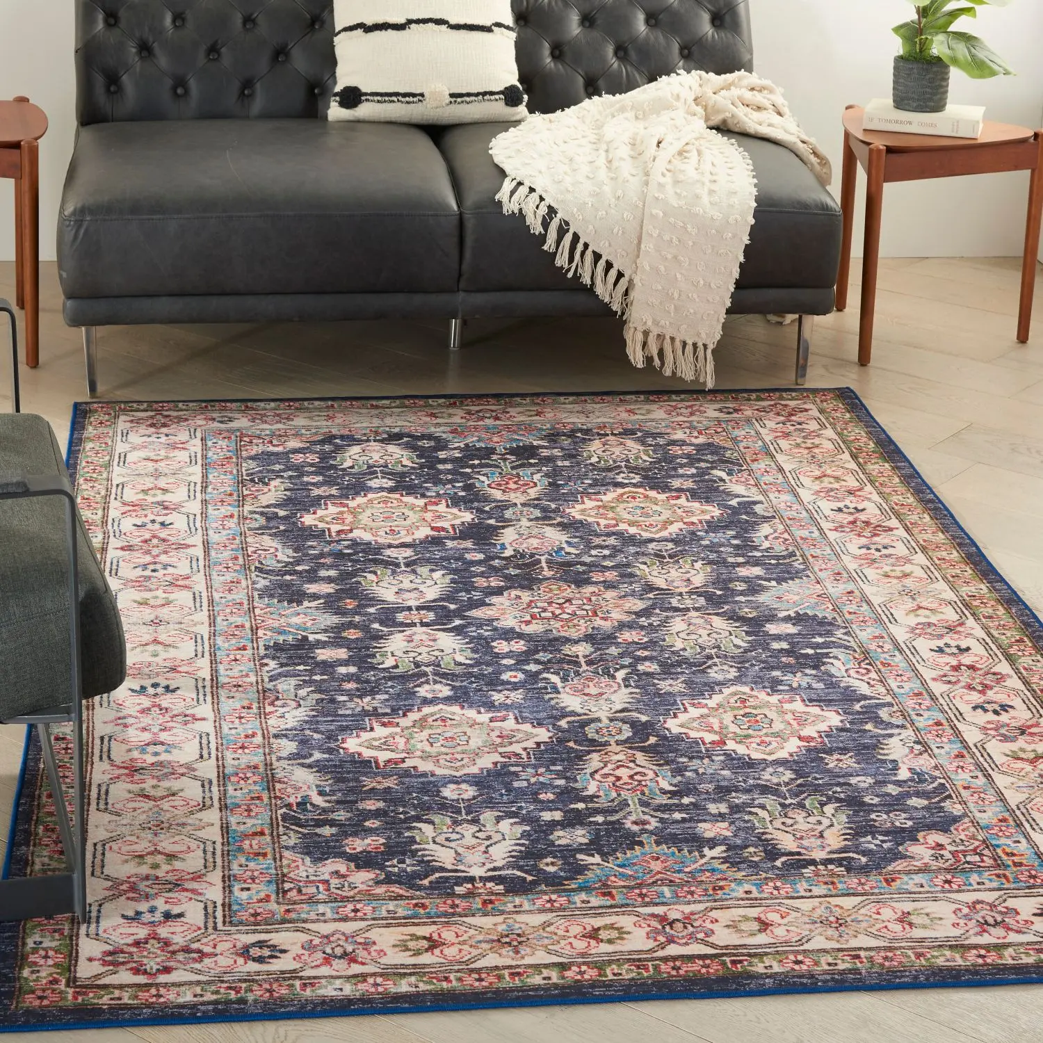 Nourison Fulton Traditional Vintage-Inspired Flat-Weave Non-Slip Area Rug, Home Decor Mat for Indoor Household Use