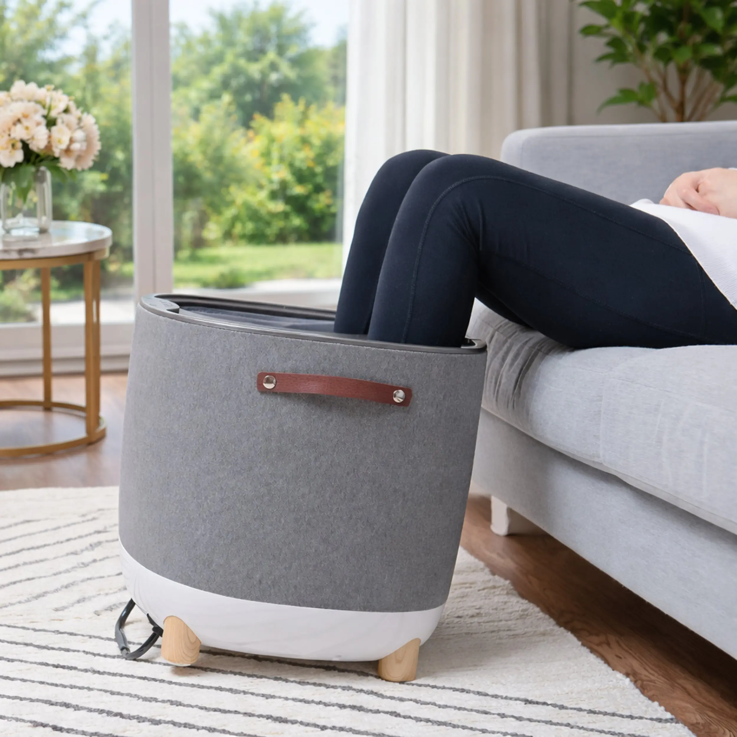 Carepeutic Comfy Home Ottoman & Shiatsu Foot Massager & Air Kneading Calf Massager