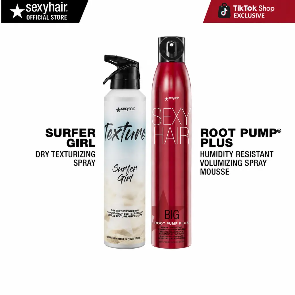 SexyHair Texture Surfer Girl Dry Texturizing Spray & Big SexyHair Root Pump Plus Spray Mousse