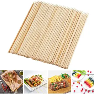 Fu Store Bamboo Skewers, 8 Inch Bamboo Sticks 100Pcs BBQ Kabob Skewers, Grill, Appetizer, Fruit, Corn, Chocolate Fountain, Cocktail, Art, Set of 100 Pack Fu Store