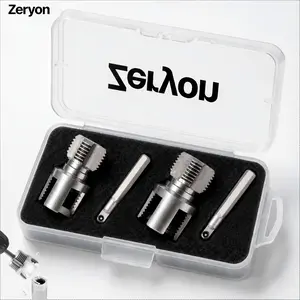1/2'' 3/4'' PVC Pipe Thread Cutting Tool Integrated Internal & External Pipe Threading Tool Upgrade Pipe Thread Cutting Tool for Plumbing DIY Repairs
