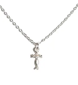 Dainty Braided Cross Necklace with Adjustable Chain Perfect for Layering