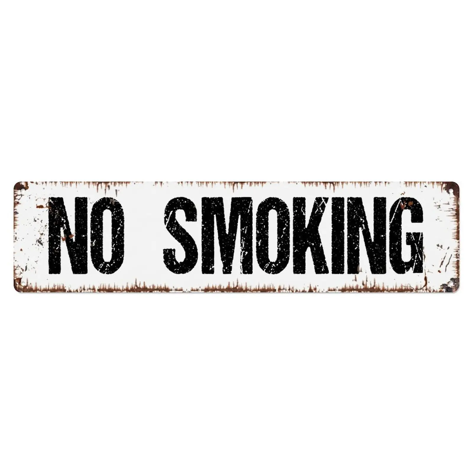 Vintage Metal No-Smoking Sign Decor - Aluminium Signage with Mount, Property Rules Warning Sign for Offices, Home Decor