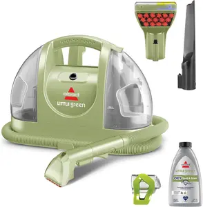 BISSELL 1400B Little Green Multi-Purpose Portable Carpet & Upholstery Cleaner, Compact Deep Cleaner for Carpets, Furniture & Auto Detailing with Specialty Tools