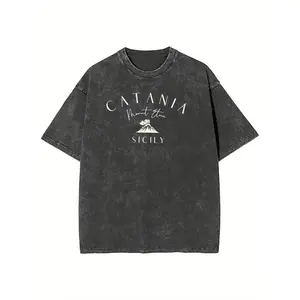 230G Washed, High-Quality Wax Printed Cotton Vintage Fashion Brand T-Shirt, Suitable for Summer T-Shirts with a Certain Thickness, Holiday Gift