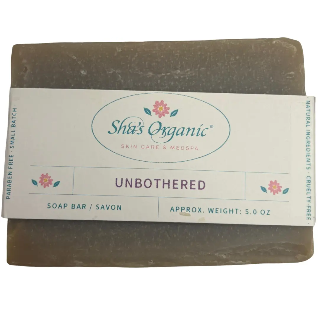 Sha's Organic Skincare Therapeutic 100g Solid Daily Body Cleansing Soap - Luxury Hydrating Bar with Eucalyptus, Olive Oil, Coconut, Anti-Bacterial Benefits for Adult Skin Repair, Nourishment, Brightening, 24-Month Shelf Life, Single Item