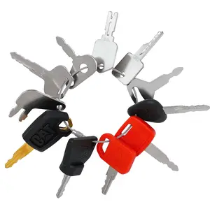 11 Heavy Equipment Keys Set, Construction Master Machine Keys Set for Cat, JD, Case, Komatsu, Hyster, Kubota, JCB, Bobcat, Daewoo, JLG, Toyota, Master Ignition Key for Workers and Opeartors car  alarm  clock
