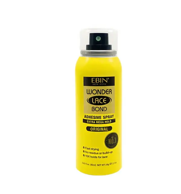 Ebin New York Wonder Lace Bond Aerosol Adhesive Gel - 2 oz Haircare Lace Melt Spray, Wig Securement Hairline Solution, Extra Strong Hold, Fast Drying, No Residue, Gentle Daily Use, see label for details, Lace Wigs