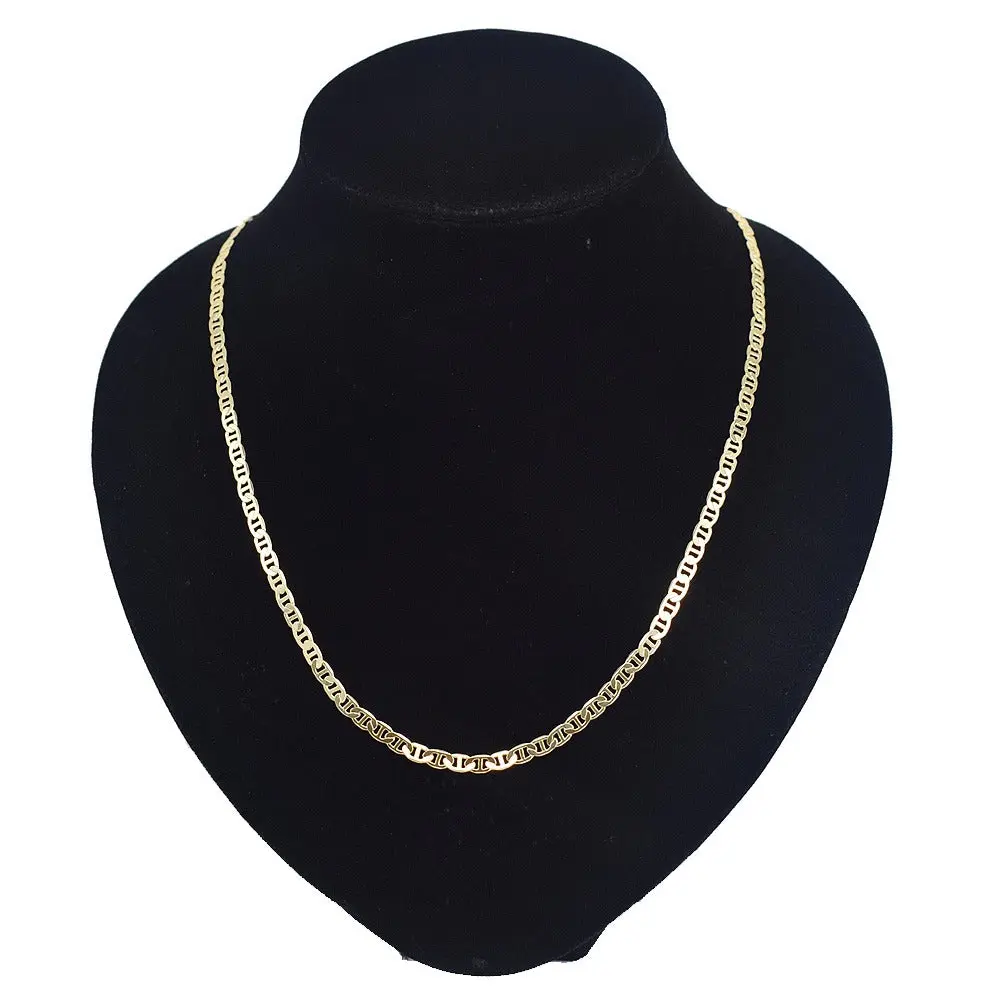 18 Karat Layered Real Gold Filled Mariner Chain Necklace - Fashion Costume Jewelry Accessory for Daily Wear, Mariner Chain Necklaces