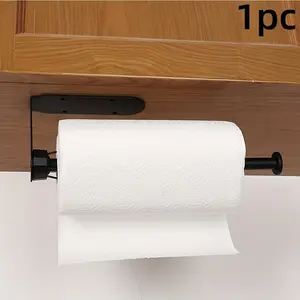1pc Wall-Mounted Paper Towel Holder, Simple Installation Self-Adhesive or Drill, Ideal for Kitchen and Bathroom, Easy-To-Use Toilet Roll Storage Container