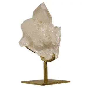 Egyptian Clear Quartz Cluster on Gold Stand – 12 lbs, Collector’s Masterpiece