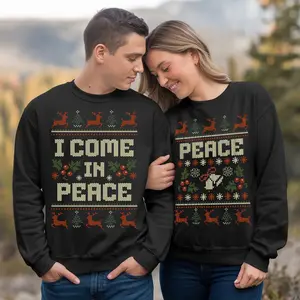 Matching Couples Ugly Christmas Sweater, Couple Christmas Sweatshirt, Peach Twice, Ugly Sweatshirt, Family Trip Shirt, Gift Ideas