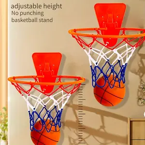 1 Unisex Youth Orange Wall Mount ABS Material Small Basketball Hoop, Fixed, No Drilling, for Home Use