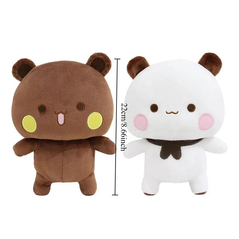 Kawaii Bubu and Dudu Panda Plush Doll Pair - Cartoon Animal Patterns Cute Stuffies, Soft Fabric Stuffed Animal Collectibles, Unisex Sleeping Buddy, Car-Sofa Decoration, Christmas-Birthday Gift