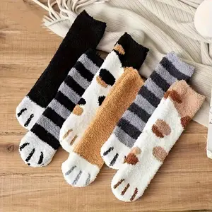 6 Pairs Women Fuzzy Socks Cozy Soft Fluffy Cute Animal Slipper Socks Sleeping Warm Socks Christmas Gift for Girls