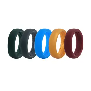 Women's 5PCS Silicone Rings: 5.4mm Breathable Sport Fitness Ring for Yoga Gym Hypoallergenic Wedding Bands