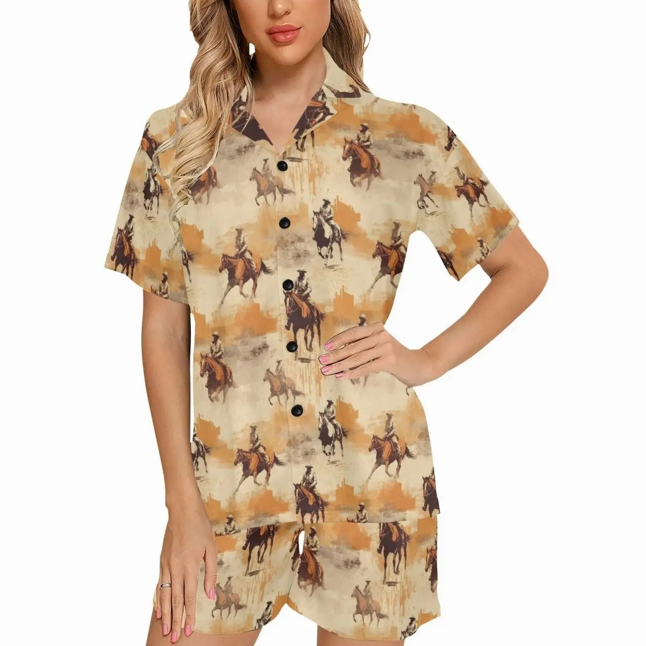 Baha Ranch Western Grunge Women's Western Pajama Set