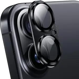 16/16 Plus Camera Lens Protector Case, Reinforced Glass, Durable Metal Frame, Scratch-Resistant Cover, Phone Accessories
