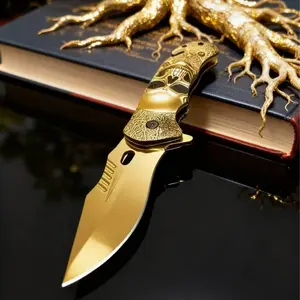 "The Golden Skull Knife" is suitable for camping use. It has multiple functions. This outdoor multi-functional tool is also an ideal gift for Christmas and Halloween.