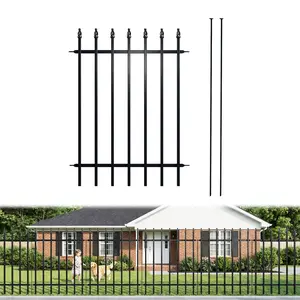 Decorative Black Metal Garden Fence Garden Accessories — 36" High x 28" Wide (Set of 5 Panels; Total Length: 11.6 ft); Garden Raised Bed Foldable Metal Border Fencing  suitable for flower beds, yard landscaping, pet enclosures, and animal barriers.
