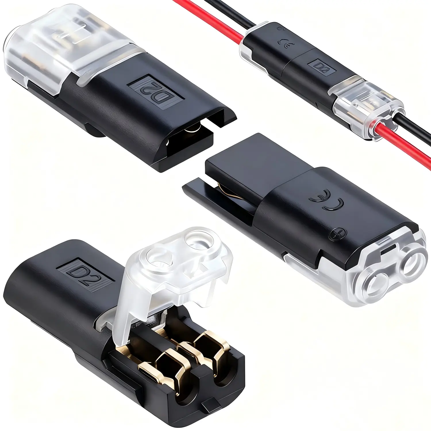 50/100 PCS Double-Wire Plug-in Connector No Wire Stripping Cutting for DIY Crafting Model Kits Low-Voltage Decor Hardware Tools