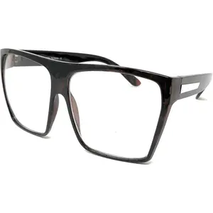 Super  Eyeglasses Flat Top Square Clear Lens Glasses Frames