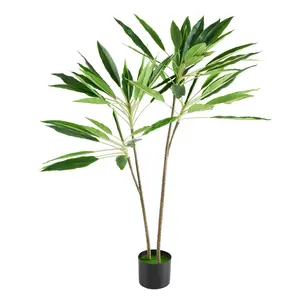 Artificial Dragon Blood Tree, Double Stalk Realistic Faux Plant for Home Office, Living Room Decor, Easy Setup Ready-to-Use Home Decorative Plant