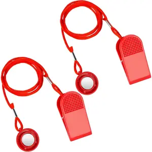 2 PCS Treadmill Magnet Safety Key, Round Magnetic Treadmill Key Replacement Parts Suitable for Most Treadmills, Walking Pad(Red)